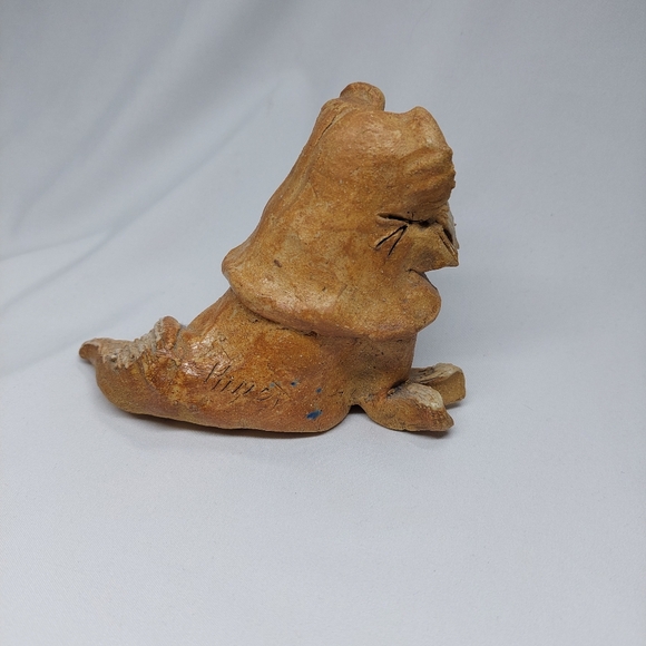 Vintage Max Hindt Walrus Art Pottery Figurine Whimsical Clay Signed 1970's - Picture 5 of 10